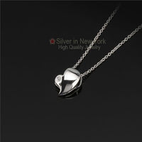 High Polished Tiny Puff Heart Necklace