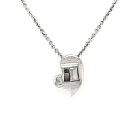 High Polished Tiny Puff Heart Necklace