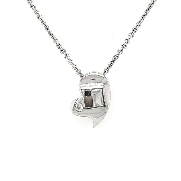 High Polished Tiny Puff Heart Necklace
