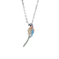 Silver Colourful Perrot Necklace