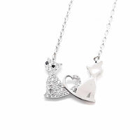 Love Cat Silver Necklace