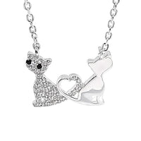Love Cat Silver Necklace