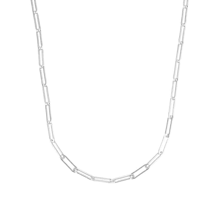 Sterling Silver 10 mm Oblong Chain Link Necklace