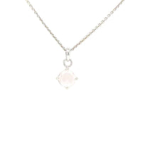 Round Rose Quartz Silver Necklace and Studs Set