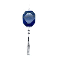 Faced Lapis Lazuli Stone Tassel Necklace