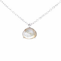 Small Labradorite Silver Necklace
