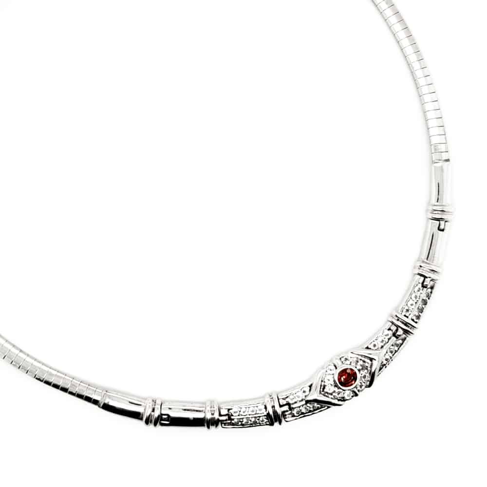 Red Spinel Silver Necklace