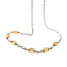 Cabochon Citrine Beaded Chunky Silver Necklace
