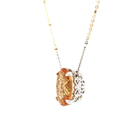 Oval Cut Citrine Tricolour Silver chain Necklace