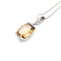 Citrine Silver Enhancer Pendant