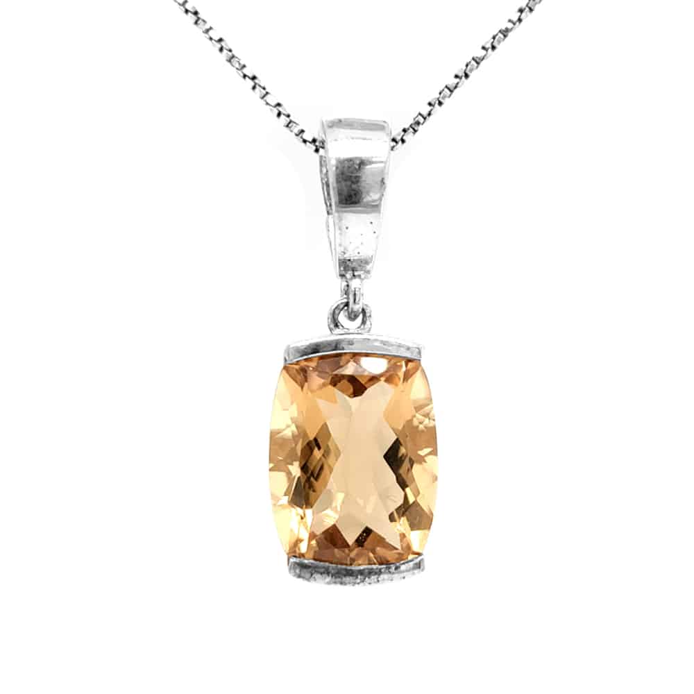 Citrine Silver Enhancer Pendant