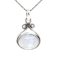 Rainbow Moonstone Pendant in Silver