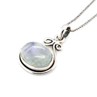 Rainbow Moonstone Pendant in Silver