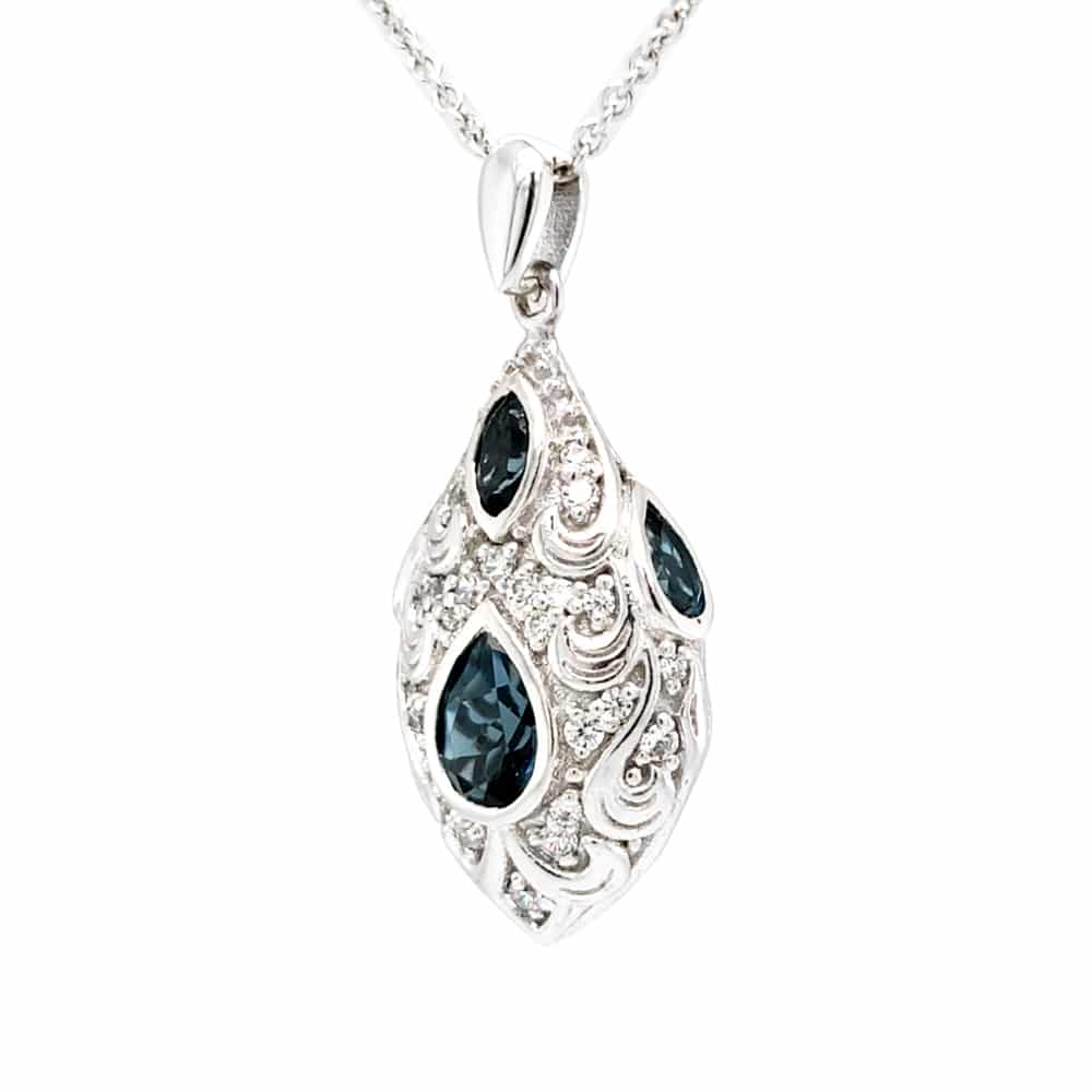London Blue Topaz Silver Necklace