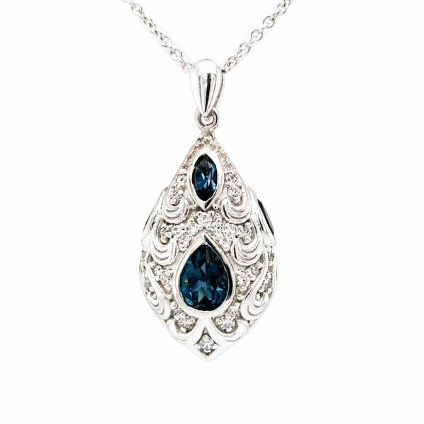 London Blue Topaz Silver Necklace