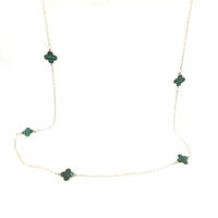 9K Yellow Gold Malachite Necklace