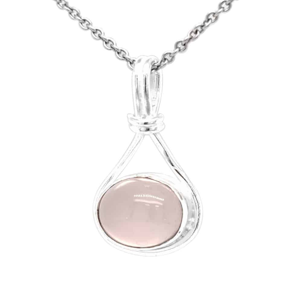 Rose Quartz Knot Silver Pendant