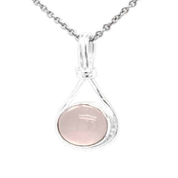 Rose Quartz Knot Silver Pendant