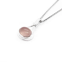 Rose Quartz Knot Silver Pendant