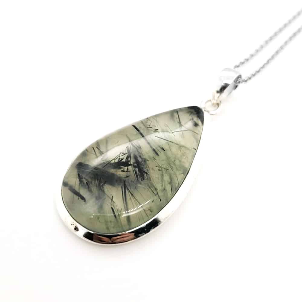 Tear Drop Fluorite Silver Necklace