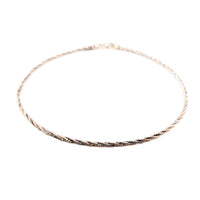 Tricolour Tone Gold Plated Sterling Silver Omega Chain