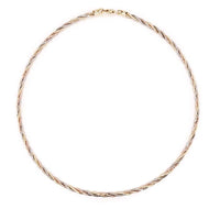 Tricolour Tone Gold Plated Sterling Silver Omega Chain