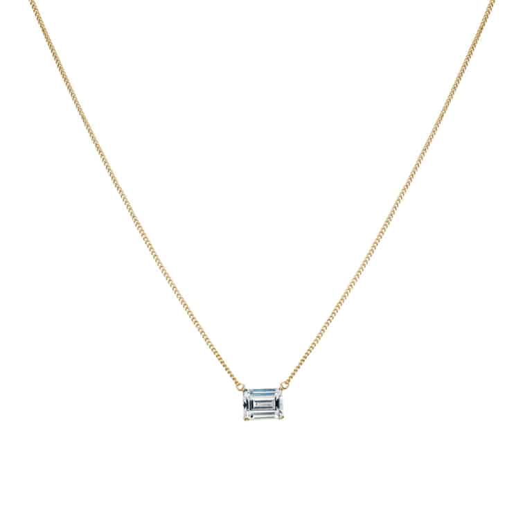 Sterling Silver Floating CZ Pendant with Chain