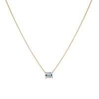 Sterling Silver Floating CZ Pendant with Chain