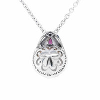 Freshwater Pearl with Ruby Silver Pendant