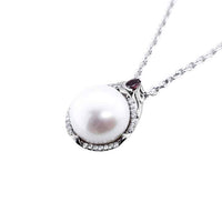 Freshwater Pearl with Ruby Silver Pendant