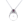 Freshwater Pearl with Ruby Silver Pendant