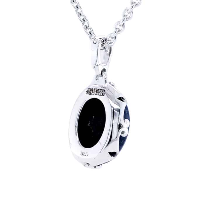 Oval Shaped Enhancer Lapis Lazuli Silver Pendant