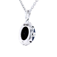 Oval Shaped Enhancer Lapis Lazuli Silver Pendant