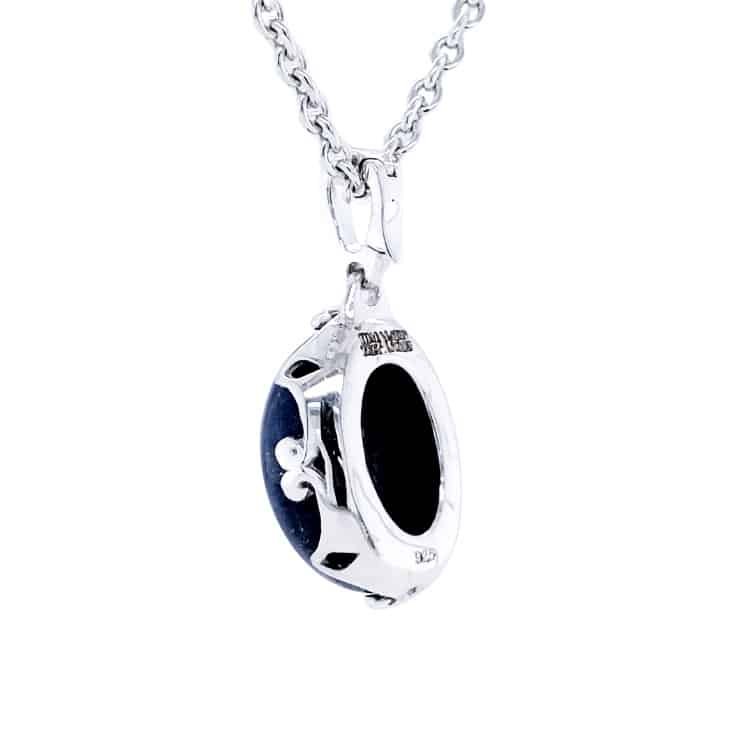 Oval Shaped Enhancer Lapis Lazuli Silver Pendant