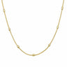 Gold Plated Sterling Silver Oval Beaded Chain Necklace