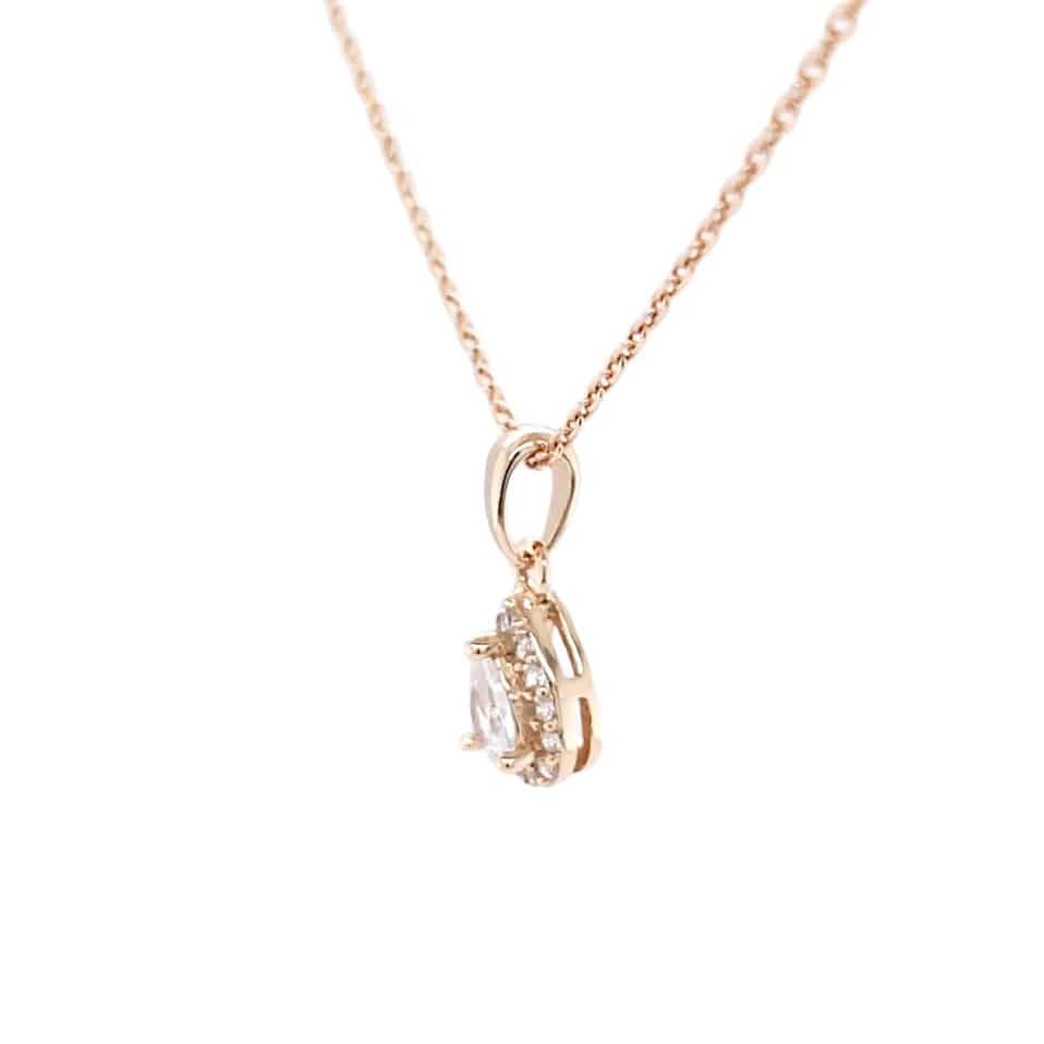 Champagne Gold Colour Sterling Silver CZ Drop Pendant