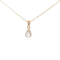 Champagne Gold Colour Sterling Silver CZ Drop Pendant
