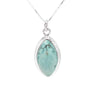 Boat Shape Turquoise Silver Pendant