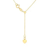 9K Yellow Gold Solid Adjustable Heart Slider Necklace 56cm