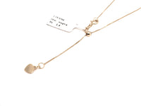 9K Yellow Gold Solid Adjustable Heart Slider Necklace 56cm
