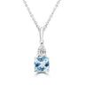 9K Withe Gold Diamond & Aqua Necklace