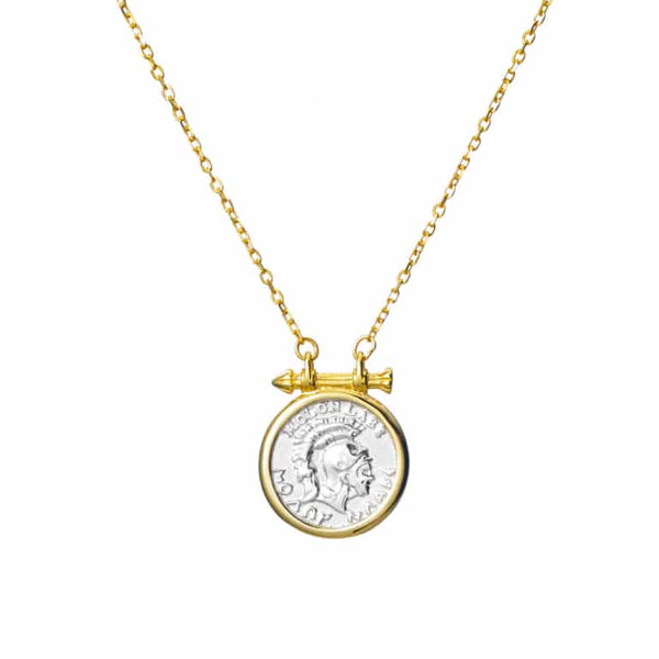 Gold Plated Sterling Silver Coin Necklace