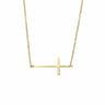 Sterling Silver Laid Cross Necklace Yellow Gold