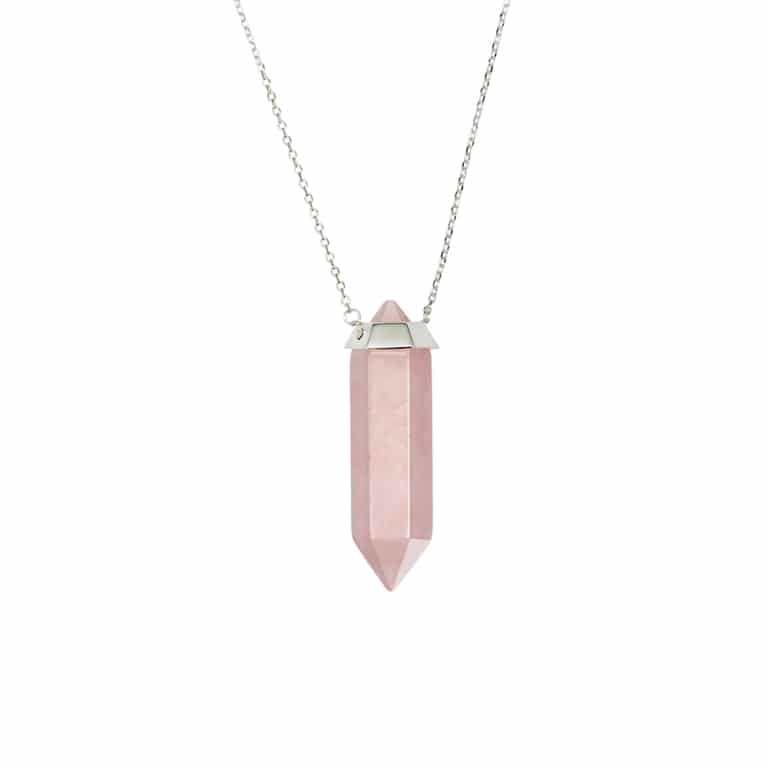 Sterling Silver Rose Quartz Pendulum Necklace