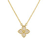 Sterling Silver Micro Pavé Flower Necklace Yellow Gold