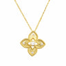 Sterling Silver Venetian Flower Necklace Yellow Gold