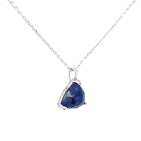 Silver Necklace Set with Triangular Lapis Lazuli