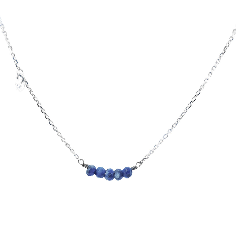 Lapis Lazuli Beads in Silver Necklace