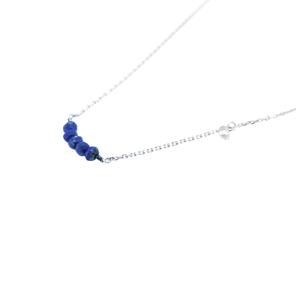Lapis Lazuli Beads in Silver Necklace