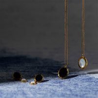 18K Gold Plated Sterling Silver Dark Night Necklace
